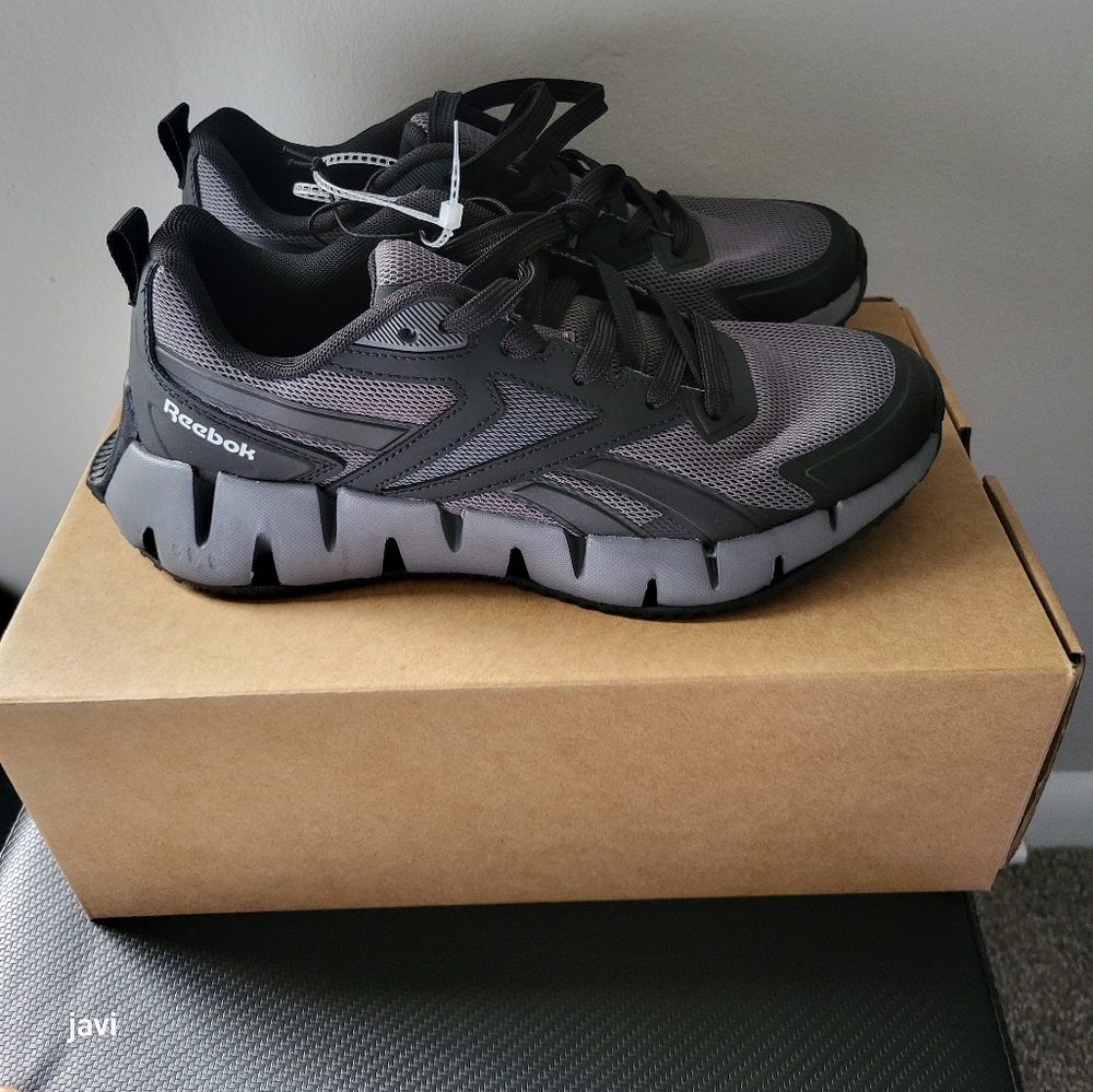 Reebok Charcoal and Black Running Sneakers
